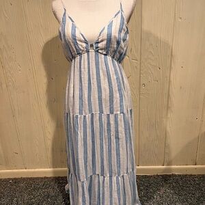 Rails Maxi Dress Adjustable Straps Key Hole at Breast Lined Cotton Med NEW